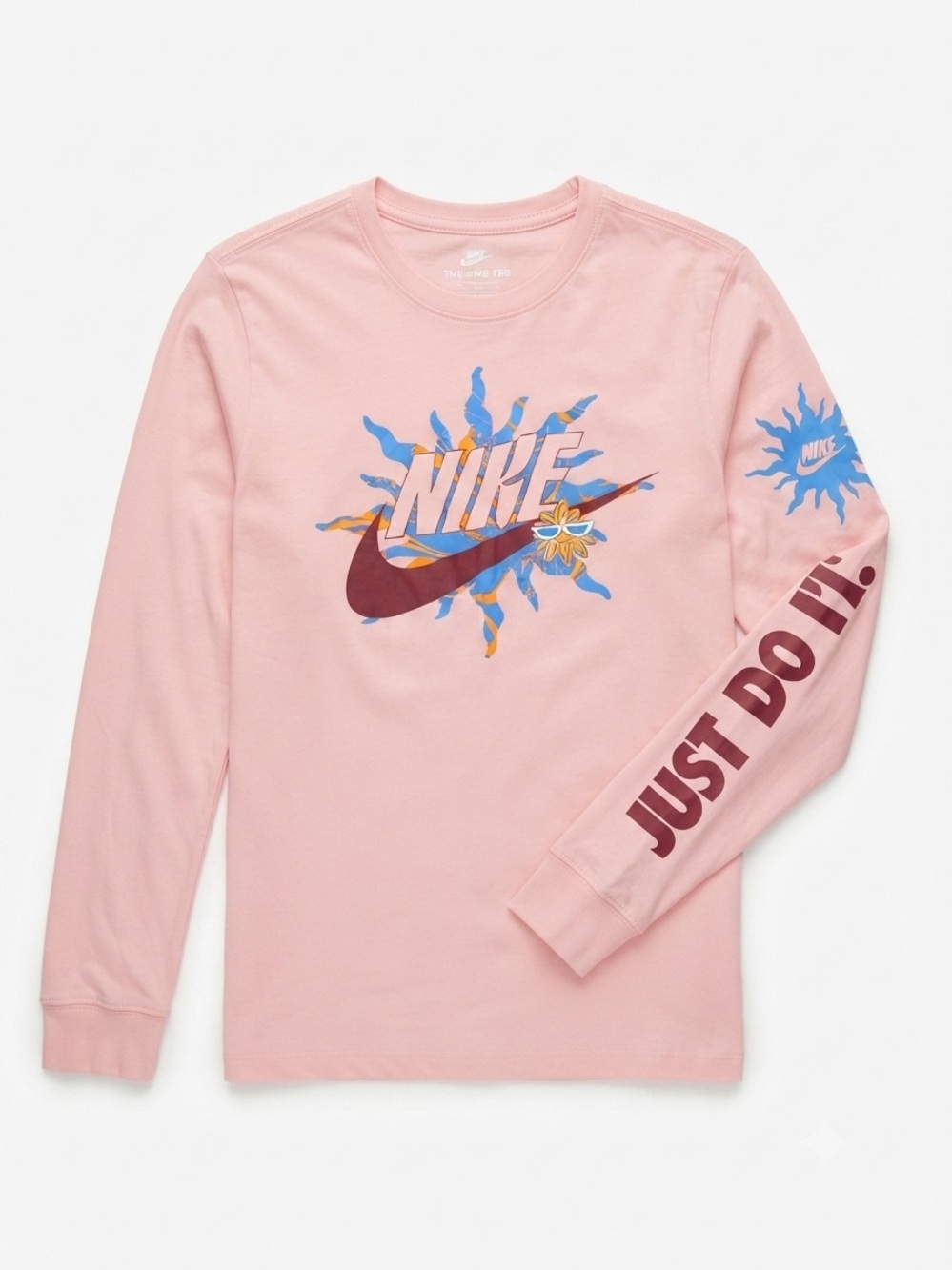 Women Nike peach colorLong-Sleeve Graphic Tee - Just Do It size XXL